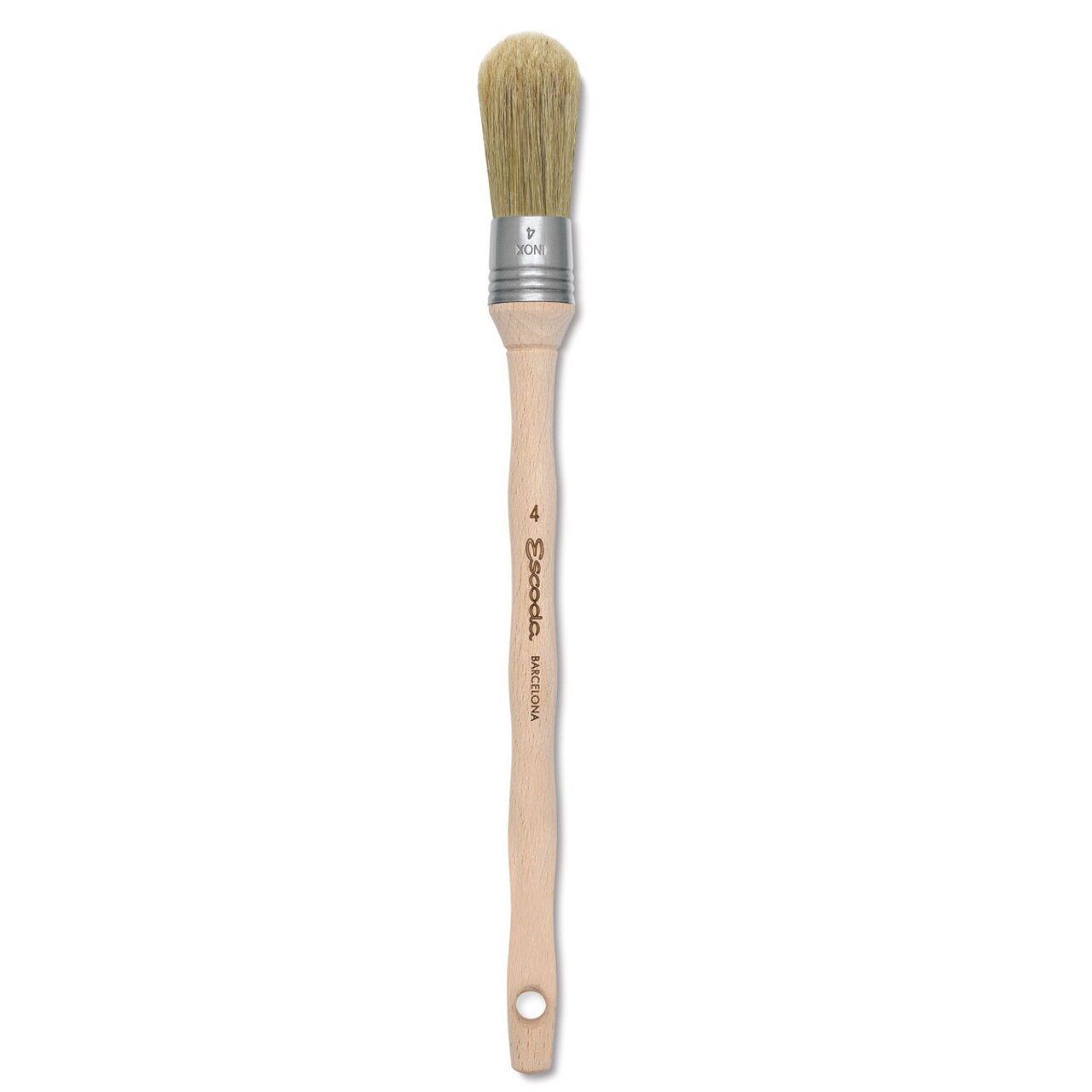 Escoda Natural Bristle Brushes - Round Domed, Size 4, Long Handle